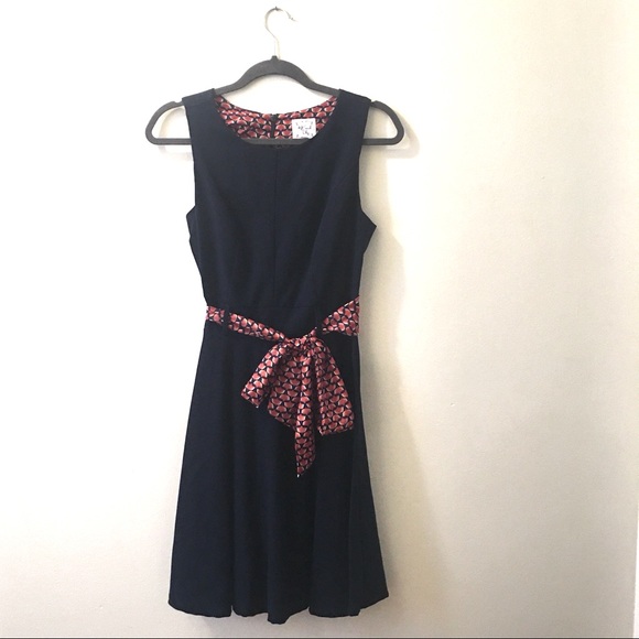 MOD Kit & Sky Navy Blue Dress w SCANDI Floral belt - Picture 1 of 7